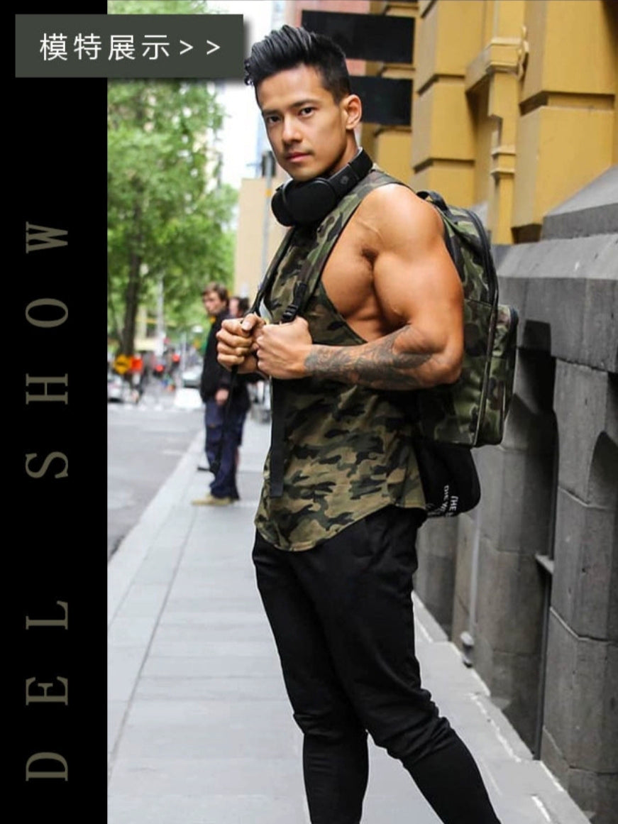 Muscle Fitness Quick-Drying Camouflage Vest Men's Summer New Casual Ru ...